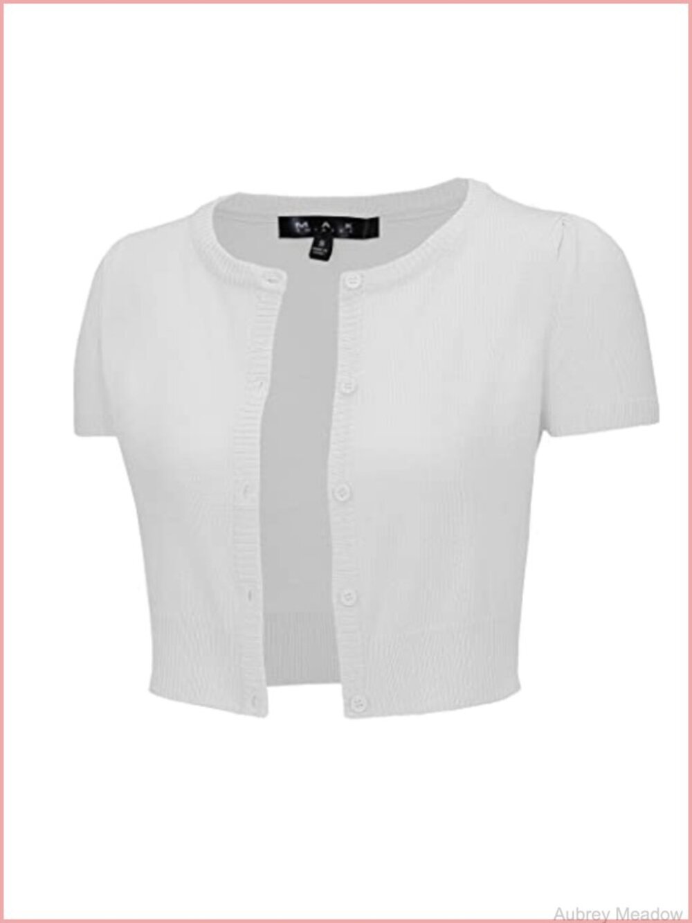 YEMAK Women's Cropped Cardigan Short Sleeve Button-Front Knit Sweater